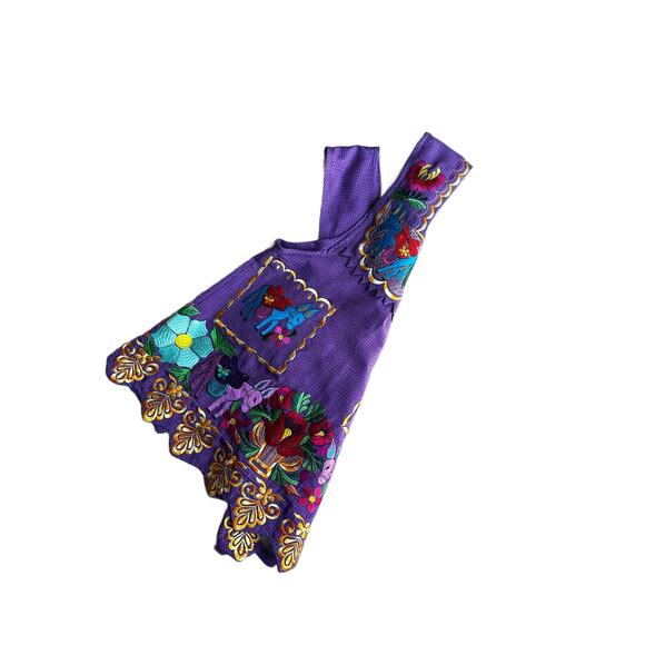 Mexican Folkloric apron embroidered  one of a kind mexico todo corazon - Picture 6 of 13